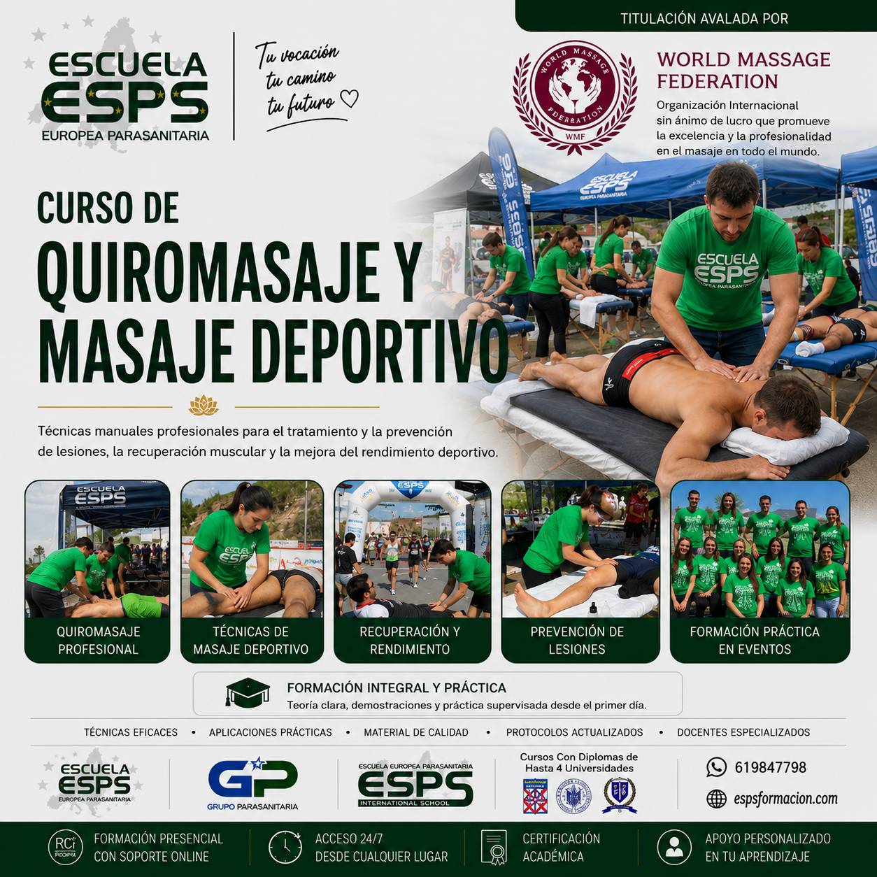 Curso de Quiromasaje y Masaje Deportivo en Coruña